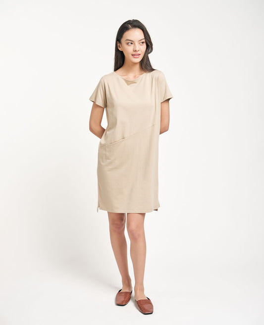 Women Supima Cotton Supima Boat Neck Tee Dress GWDRS00057G70