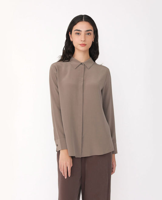 Women Silk Silk Signature Shirt GWWTP00064G89