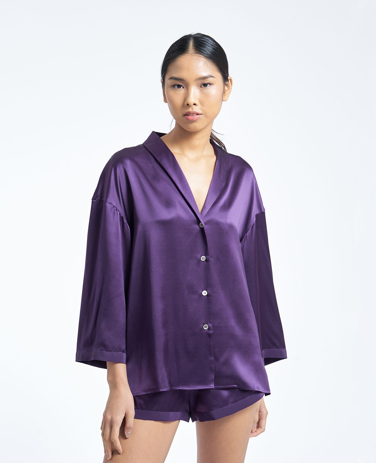 Women Silk Silk Pyjamas Shirt GWWTP00061G103